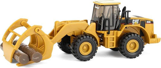 Diecast Masters Caterpillar Toy Replicas - 1:87 Scale Cat 950G Wheel Loader with Log Fork and Wood Log | Model 84661CS