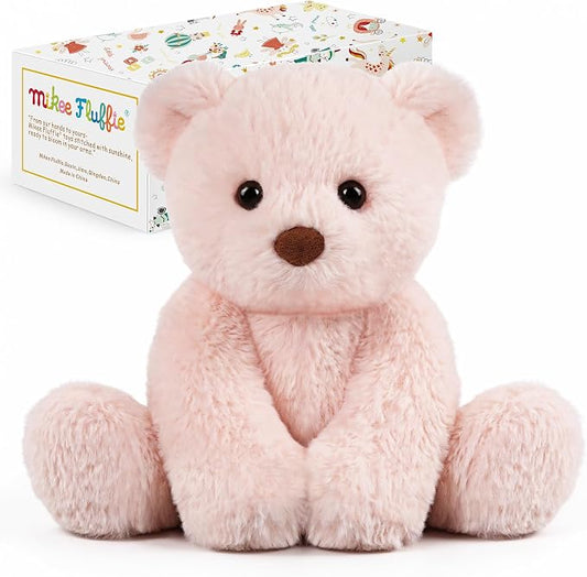 Teddy Bear Stuffed Animal, 9" Small Plush Toy for Girls Kids, Valentines Birthday Gift, Safe Material Washable, Pink