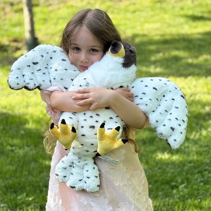 MaoGoLan 4 Pcs Peregrine Falcon Stuffed Animals Bulk with 3 Baby Birds Inside, 18 inch Giant Plush Falcon Toys Set Funny Stuffed Eagle Christmas Mother's Day