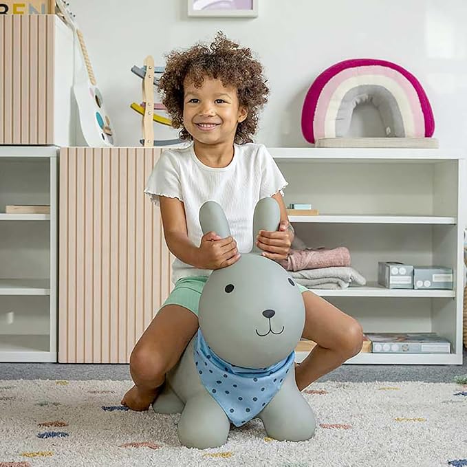 Kindsgut Bouncy Animal Hopper – Inflatable Bouncing Ride-On Toy for Kids & Toddlers Age 2+, Designed in Germany, Indoor & Outdoor, Rabbit
