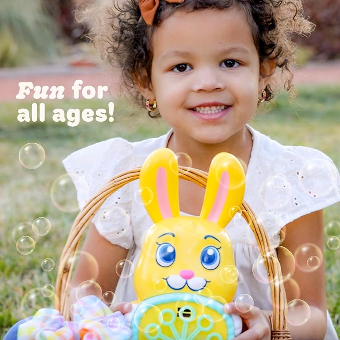 Move2Play Bubble Blower | Bubble Machine | Bubble Toy for Toddlers, Boys and Girls | Indoor & Outdoor | Birthday Party | Summer Fun | Gift for Girls 1, 2, 3, 4+ Years Old (4th of July) (Bunny)
