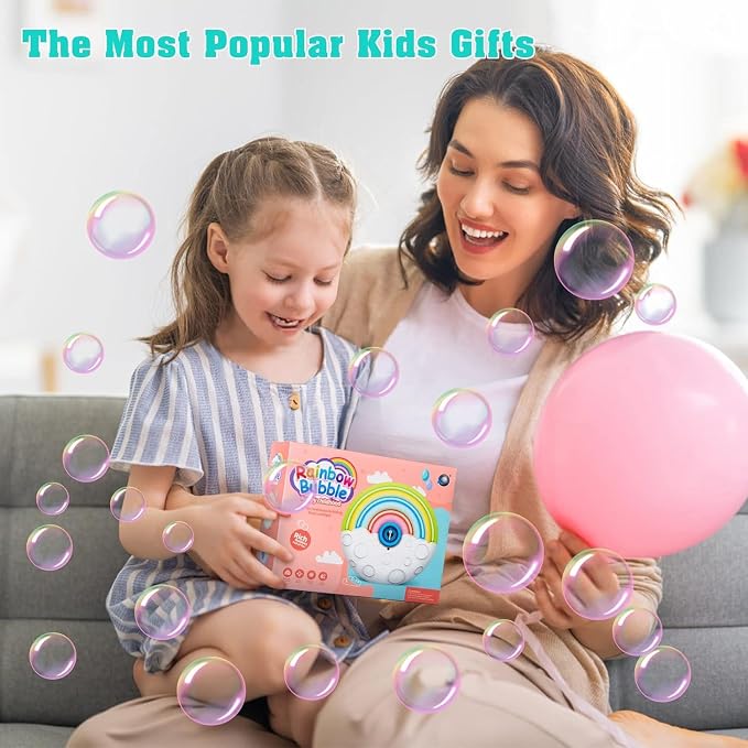 Astronaut Soap Bubble Machine Fireworks Bubble Machine for Kids 20000+ Bubble per Min/Lights/DIY Stickers/240ml Solution Automatic Bubble Machine Toy for Kids Summer Outdoor Party Wedding