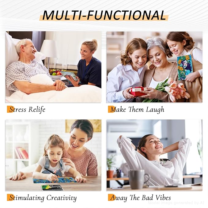 Adult Coloring Books for Women Relaxation, 4Pcs Mindfulness Coloring Books for Women with 36 Colors Markers, 36 Dual Tip Colors Markers(Brush and Fine Point), Anxiety Relief Mindfulness Gift