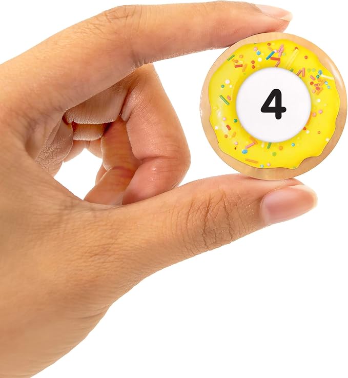 Junior Learning: Multiplication Snacks - Hands-On Math Equations Game, Practice Key Times Tables, Donuts Theme Double-Sided Cards, Grades 2+, Kids 7+