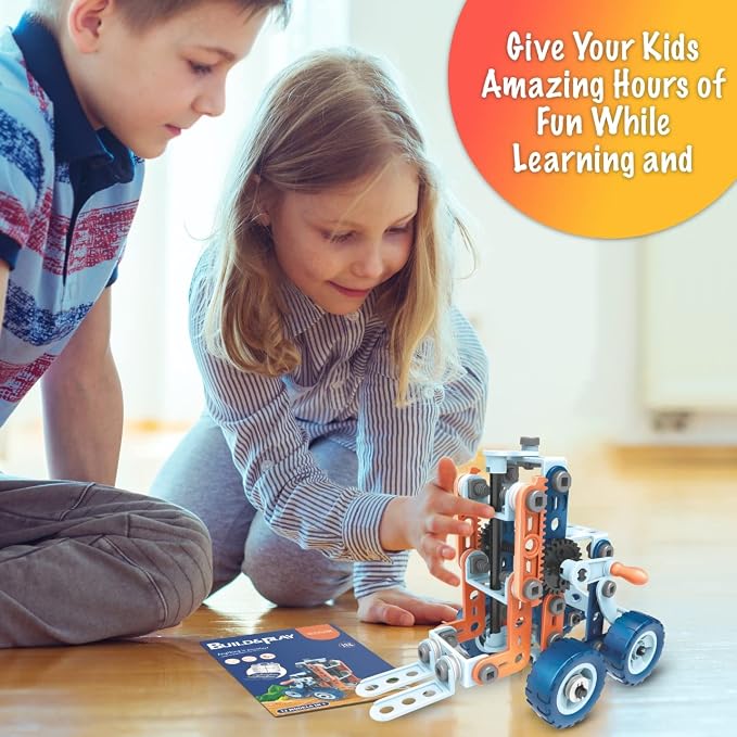MOBIUS Toys 12-in-1 STEM Construction Kit - 152-Piece Building Set for Kids Ages 4-12 - Educational Engineering Toy for Boys & Girls to Build Cars, Trucks, Motorcycles & More, Creative Learning Gift
