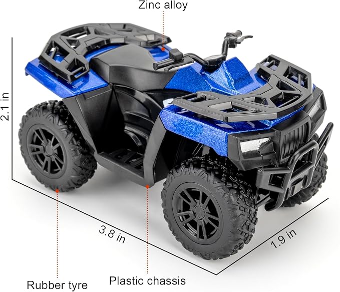 RMZ City 1:36 ATV Off Road Vehicle Model Car, Diecast Pull Back Beach Motorcycle Toy Car for Kids Boy Girl, Car Model Collection and Decoration, Blue