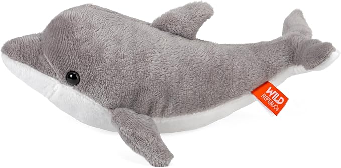 Wild Republic Dolphin plush, Stuffed Animal, Plush Toy, Gifts for Kids, Sea Critters 11 inches