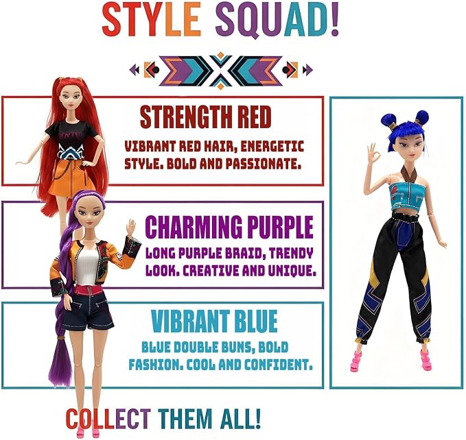 3-Pack Demon Hunters Toys Action Dolls Set, 11.5-inch Poseable Dolls with Movable Joints, Collectible Model Toys for Fans and Kids Game Gift