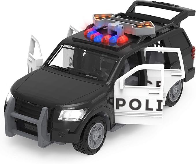 Driven by Battat – 7-Inch Police SUV Toy with Lights & Sounds, Rescue Vehicle for Boys & Girls, Durable Design, Realistic Details, 3+ Years Toy for Kids