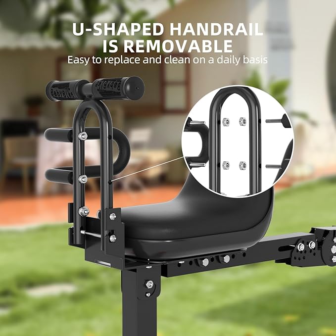 XIEEIX Bike Child Seat,Front Mount Detachable Bicycle Kids Seat, Child Seat with Shock Absorbing Pedal Guardrail，Suitable for Pedal Scooter Motorcycle Bicycle