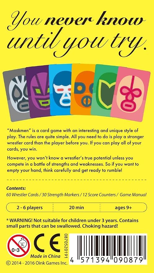 Oink Games Maskmen – Strategic Shedding Card Game | 2–6 Players | Ages 9+ | 20-Minute Portable Game