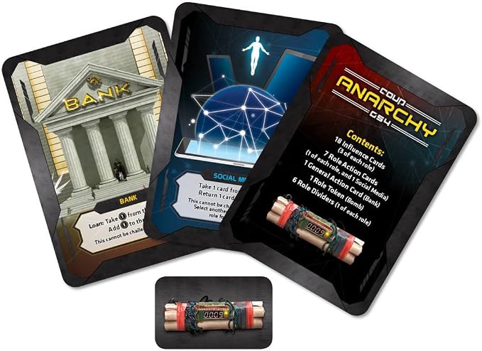 Coup: Rebellion G54 - Anarchy by Indie Boards & Cards | 3-6 Players | Ages 14+ | Card Game Expansion | Add New Roles & Actions | Fast-Paced Strategy & Bluffing Game