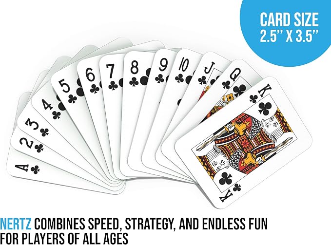Regal Games Nertz Card Game for Kids & Adults - Decks of Cards 6 Pack - 6 Color Wide-Size Decks & Fun Playing Cards - Deck of Playing Cards for Poker, Solitaire, Blackjack & More