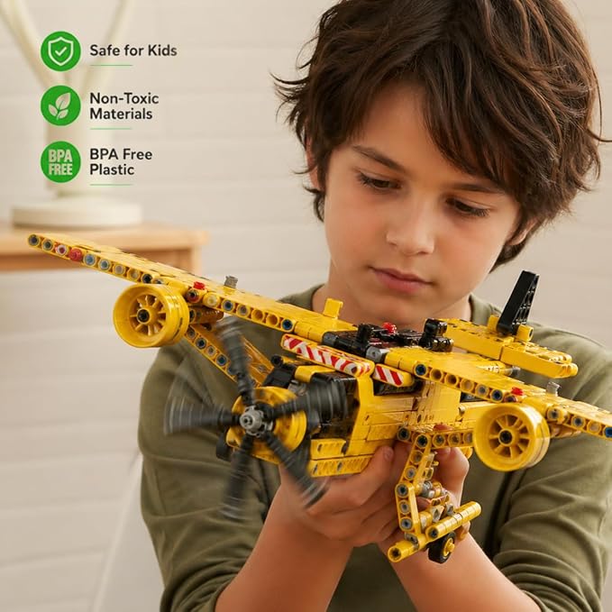 Kididdo STEM Building Toy for Boys 8-12 Build a Dump Truck or Airplane 2 in 1 Construction Engineering Kit (361 Pcs) Educational STEM Toy Set for Kids Popular Gift for Boys Ages 6-12 + Years Old