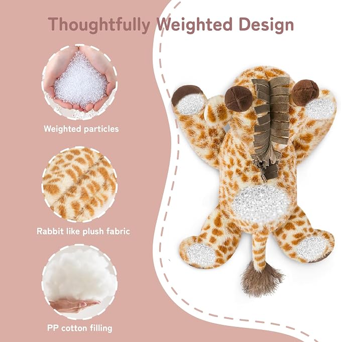 Niuniu Daddy Weighted Stuffed Animal for Kids & Adults, Large Plush Toy with Soft Fur, Weighted Plushies Pillow for Sensory Calm, Huggable Gift for Everyday Comfort, Giraffe, 20 inch, 3.3 lbs