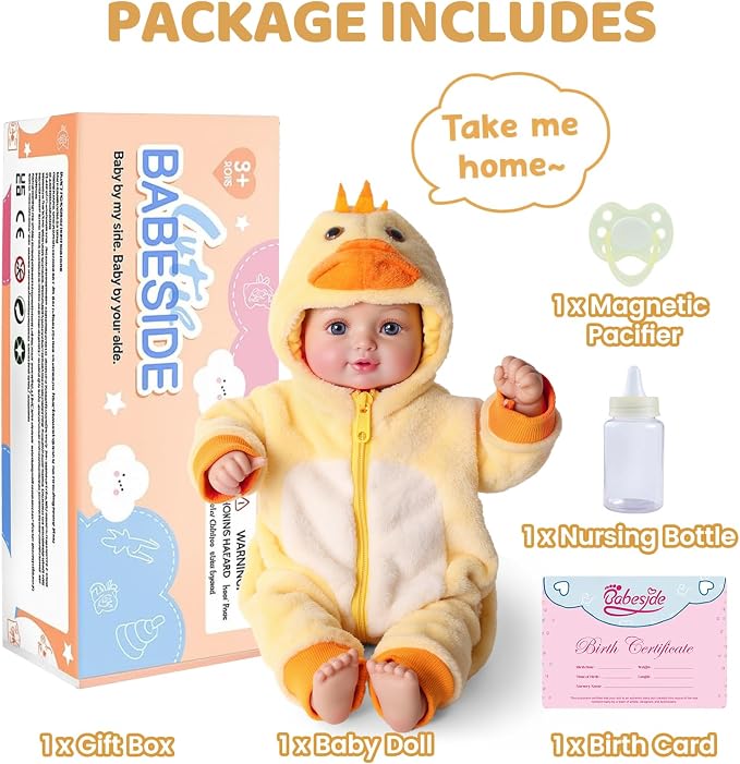 BABESIDE Baby Doll Girl - 15-Inch Realistic Baby Doll with Blue Eyes, Soft Body in Unicorn Outfit Life Like Baby Dolls that Look Real for 4 5 6 7 8 9 Years Girl, Birthday Gift and Pretend Play