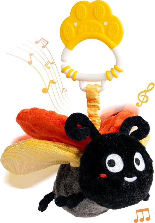 Jollybaby Musical Flying Ladybug Toy - Car Seat, Stroller, Crib & Play Gym Hanging Toys for Baby 0-6-12-24 Months, Tummy Time Sensory Music Toy for Infant Boys and Girls Gifts