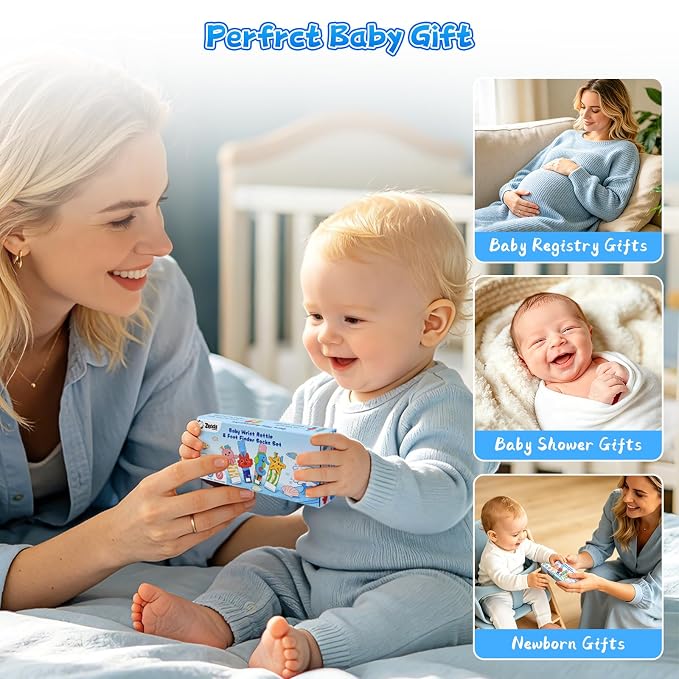 Baby Rattle Socks Set, Baby Toys 0-6 Months Infant Sensory Rattle Toy, Newborn Ideal Baby Shower Gifts for 0-3 6-12 Months Baby Boys Girls, Expecting Moms Essentials
