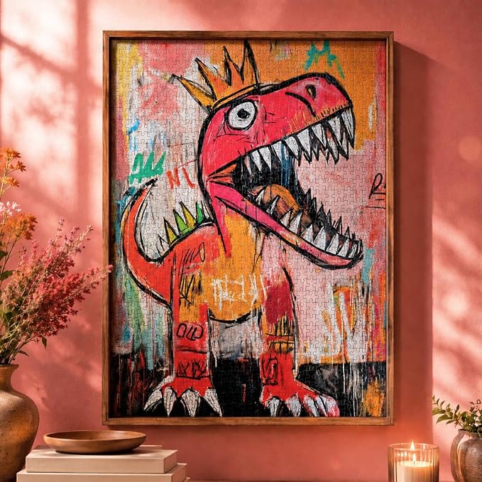 Cross & Glory - King Chompsalot - 1000 Piece Jigsaw Puzzle for Adults | Best New Dinosaur Puzzle | Prehistoric T-Rex Artwork | Challenging and Fun Puzzle Experience