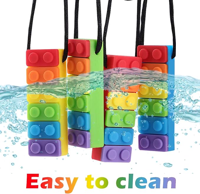 Promax 3 Pack Sensory Chew Necklaces for Kids Toddlers with Autism ADHD,Biting Needs,Oral Motor Chewy Stick,Silicone Teether Toys for Autistic Chewers,Gum-Friendly