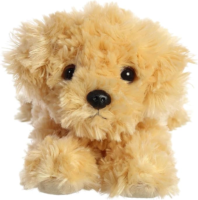 Aurora® Adorable Mini Flopsie™ Ginny Goldendoodle™ Stuffed Animal - Mini Companions Ready for Playful Adventures - for Kids All Ages, Toddlers, Adults, and Families - Gold 8 Inches