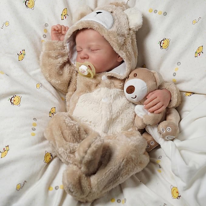 BABESIDE Lifelike Reborn Baby Dolls Boy - 17-Inch Baby Soft Body Realistic-Newborn Baby Doll Silicone Full Body Vinyl Real Life Baby Dolls with Toy Accessories for Kids Age 3+