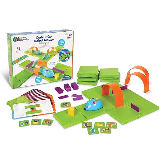 Learning Resources Code & Go┬« Robot Mouse Activity Set, ScreenΓÇæFree Coding Robot Toy, Early Programming for Kids Ages 4+, STEM Robotics Kit