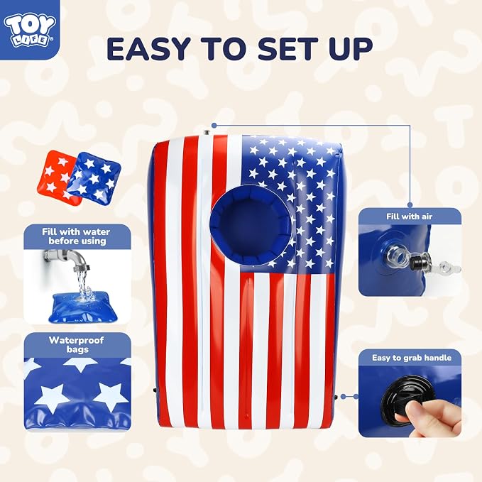 TOY Life 2 Sets Inflatable Pool Games Toys, Pool Cornhole Game Floating Toys for Adults Family, Water Games for Adults, Bean Bag Toss Game for Swimming Pools
