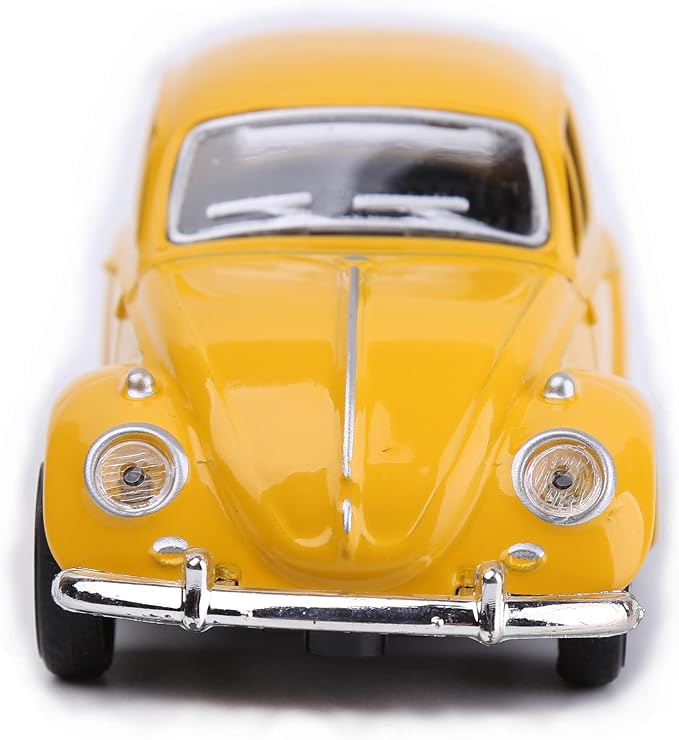 Berry President 1967 Classic Beetle Bug Vintage 1/32 Scale Diecast Metal Pull Back Car Model Toy for Gift/Kids (Yellow)