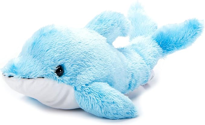 The Petting Zoo Blue Dolphin Stuffed Animal Plushie, Gifts for Kids, Scoopz Sealife Animals, Dolphin Plush Toy, 10 inches
