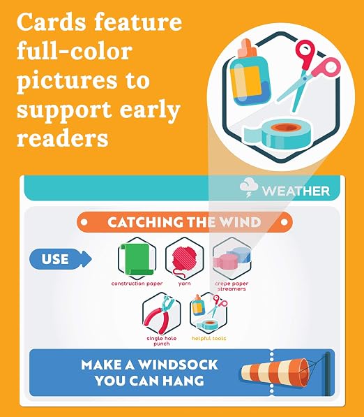Carson Dellosa Stem Challenge Science Kits for Kids Age 5-7, Plants, Animals, Insects, and Weather 1st Grade, Kindergarten, and Preschool Learning Activities, Educational Games and Experiments