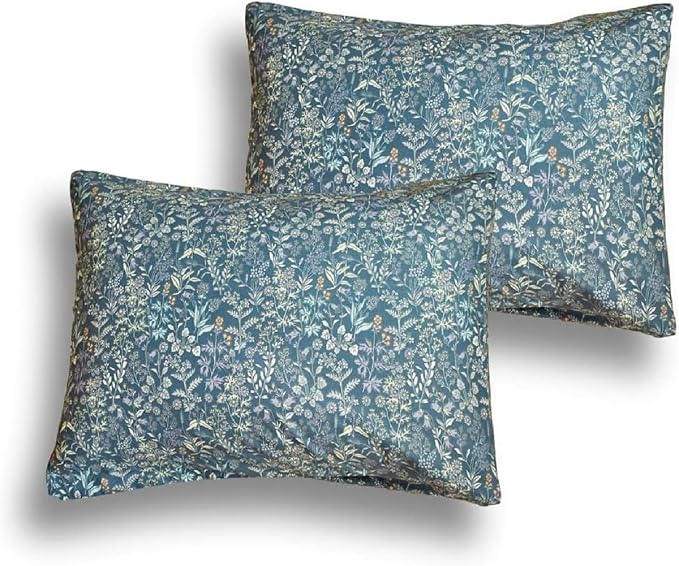 LifeTB Blue Floral Comforter Twin XL Size Fluffy Floral Comforter Set for Girls Women Blue Flower Leaves Cottagecore Bedding Comforter Set 1 Flower Comforter with 2 Pillowcases for All Seasons