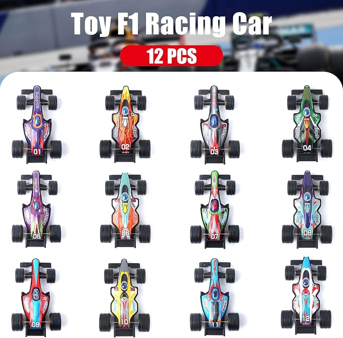 ZOHANINDL Pull Back Cars Toy Model Set 12Pack 1:43, Small Race Cars Wind up Racing Car, Easter Stuffing, Cake Tops, for Toddlers Kids Ages 2 3 4 5 6 7 8 Boys and Girls Birthday Party Favors