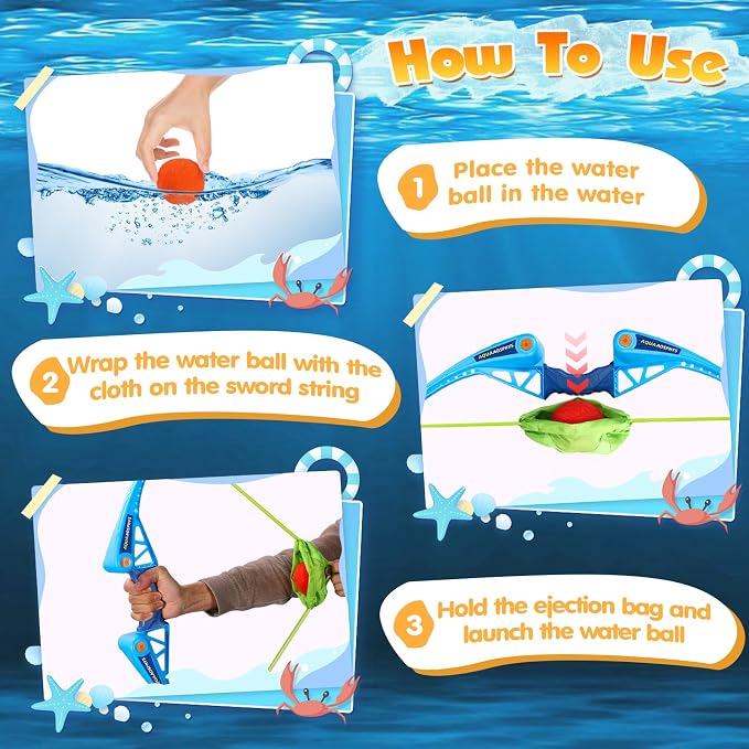 25Pcs Reusable Water Balloons with 2pcs Bow and Arrow for Kids, Pool Beach Water Fight Equipment for Boys and Girls, Outdoor Summer Toys for Kids Ages 3-12