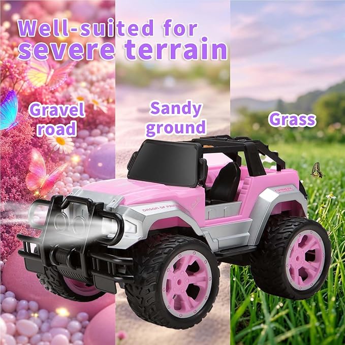Remote Control Car for Girls, Pink RC Car with Doll and Sticker for Ages 6-10 Years Old Girls, 1:16 Scale 2.4Ghz,OX11S Perfect Christmas Birthday Gifts for Grils