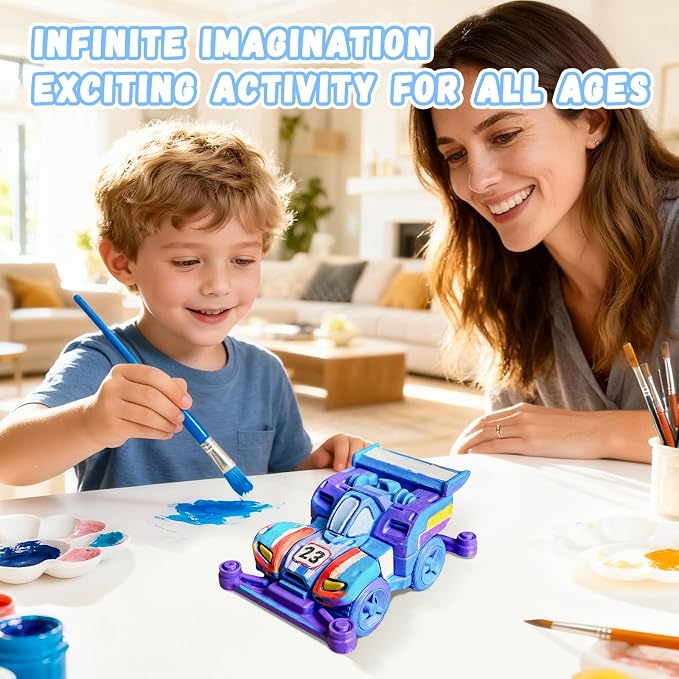 Paint Your Own Car Lamp Kit, Arts and Crafts for Kids Ages 8-12, Arts and Crafts for Kids 4-6, DIY Vortex Wing 4WD Night Light, Painting Kit Birthday Gifts for Girls Boys Ages 3 4 5 6 7 8 9 10 11 12+