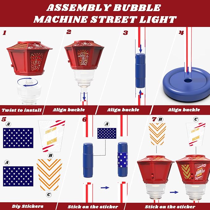 Bubble Machine for Kids Bubble Blower Maker with Lights and Music Automatic Bubble Stand Machine for Parties Birthday Wedding Toddlers Kid Summer Outdoor Toys (Red)