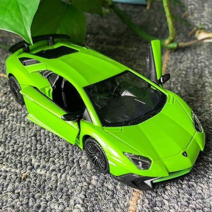 TGRCM-CZ 1/36 Scale Lamborghini Aventador LP700-4 Casting Car Model, Zinc Alloy Toy Car for Kids, Pull Back Vehicles Toy Car for Toddlers Kids Boys Girls Gift (Green)