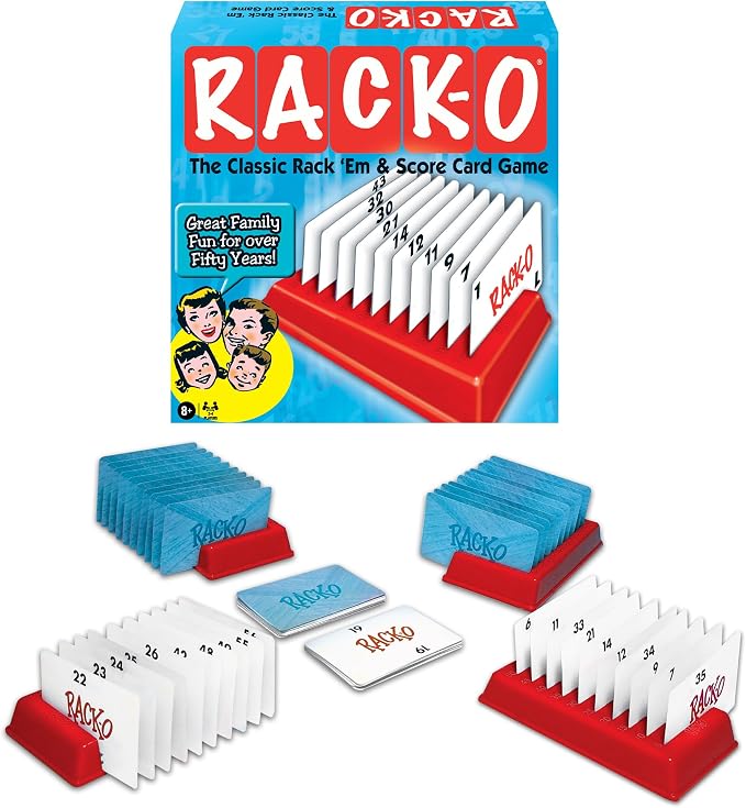 Winning Moves Rack-O Retro Edition, Enjoyed Since the 50's Games USA | Classic Tabletop Game, Since the 1950's, Ages 8+, 2-4 Players, Model 6122