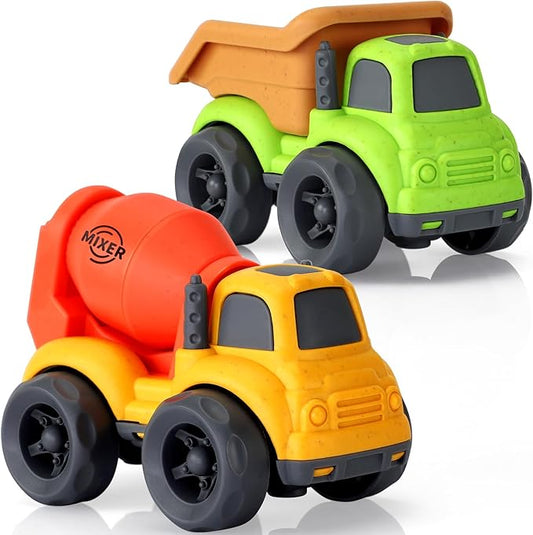 Toddler Toys for 2 Year Old Boy, Dump Truck Toys and Mixer Cement, BPA Free, Phthalates Free, PVC, Outdoor Toys for Toddlers 2-3, Ideal Toy Cars for 2 3 4 Year Old Boy Christmas Birthday Gift
