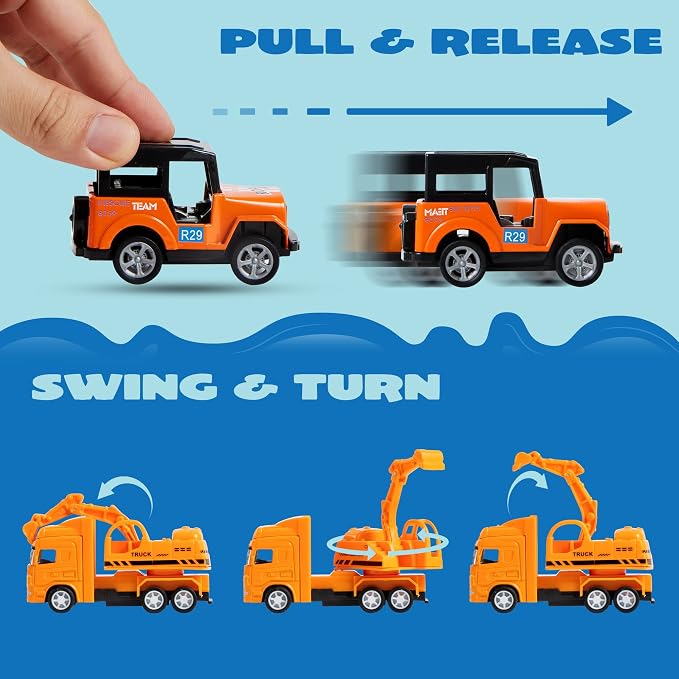 JOYIN 20PCS Die Cast Pull Back Cars, Metal Toy Cars, Car Toys Bulk, Vehicle Set for Toddlers, Kids Party Favors, Cake Toppers, Stocking Stuffers, Race Cars Toys for Boys
