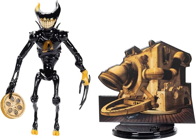 Bendy and the Ink Machine Collectible Action Figures 6.5” Scale Ink Demon with The End Reel Accessory