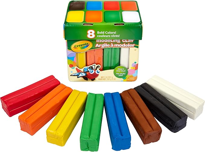 Crayola Modeling Clay in Bold Colors, 2lbs, Gift for Kids, Ages 4 & Up (Pack of 8)