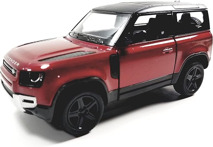 KiNSMART - Land Rover Defender 90 1:36 Scale 5" Die Cast Metal Model Toy SUV (Candy Apple Red)