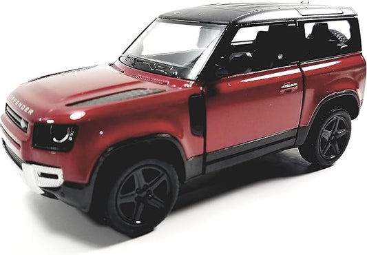 KiNSMART - Land Rover Defender 90 1:36 Scale 5" Die Cast Metal Model Toy SUV (Candy Apple Red)
