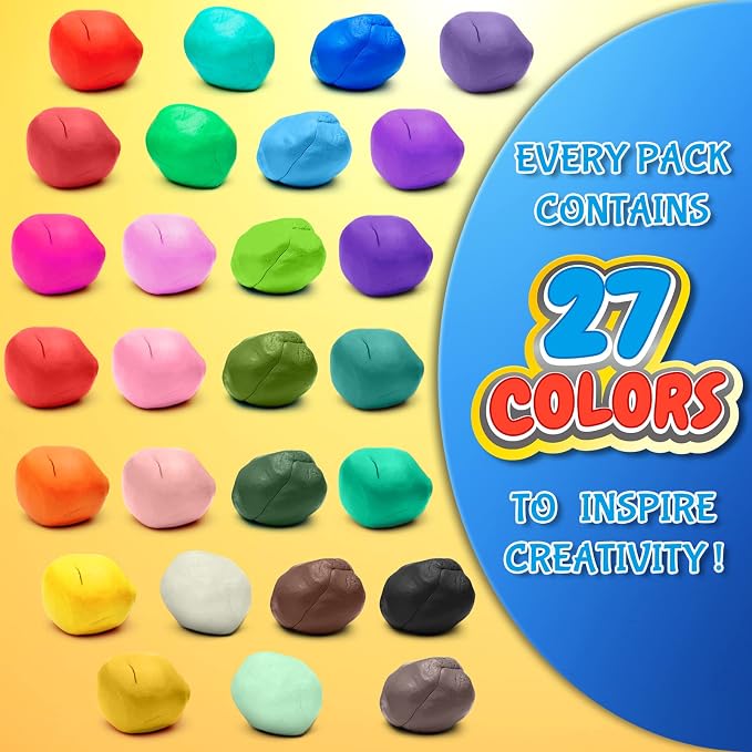 ESSENSON Air Dry Clay, 27 Colors, Modeling Clay for Kids | DIY Molding Magic Clay, Includes Tools, Ages 3-8+ Years, Boys Girls Kids Toys Gifts