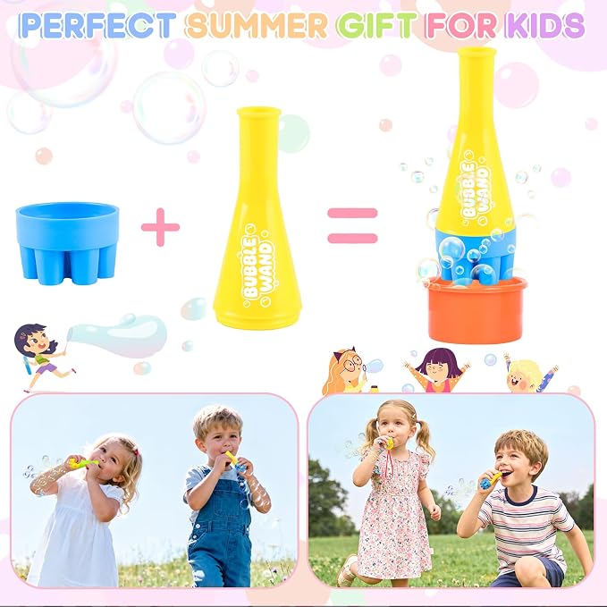 REZUCREY 32 Pcs Big Bubble Wands Toys Set, Giant Bubble Wands with Tray for Kids Summer Outdoor Toys Bubbles Party Favors Bubbles Maker Bulk for Kids Toddlers Boys Girls Age 3 4 5 6 7 8+
