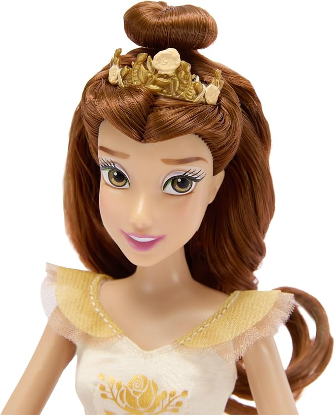 Disney Store Official Princess Ballet Doll - 11 Inch Belle Ballerina Doll - Includes Molded Hair Clips, 2 Tutu Outfits, Accessories and Robin Figure - Disney Princess Toys for Girls