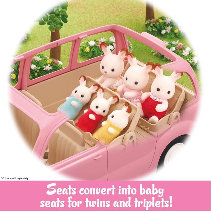 Calico Critters - Family Picnic Van - Family Vehicles – Kids Pretend Play Toy, Miniature Vehicle & Accessories Set, Ages 3+