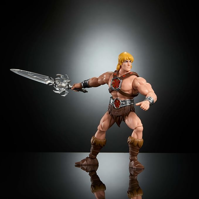 Masters of the Universe Origins Action Figure 200X Cartoon Collection He-Man, 5.5 Inch 1980s Motu TV Hero, Detailed Design & Power Sword Accessory